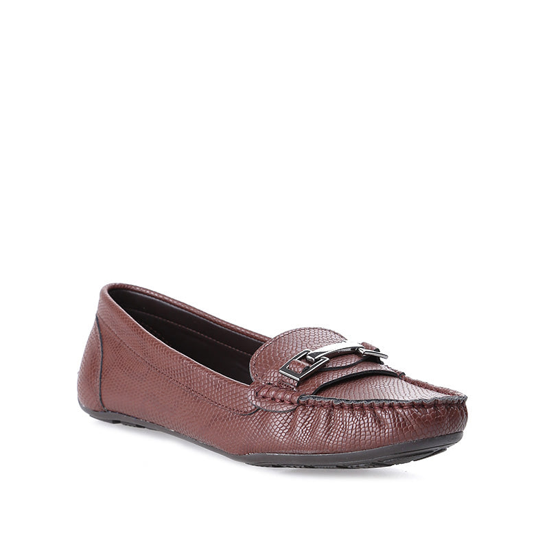 Brown Women's Loafer with Buckle 17WFE191240 | Derimod