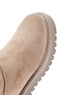 Women's Beige Zippered Suede Boots | Derimod