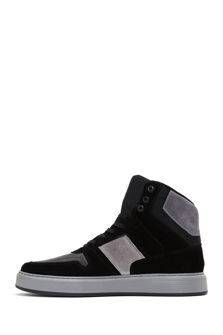 Men's Black Leather High Top Sneaker