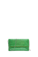 Women's Green Long Chain Strap Stoned Clutch Bag | Derimod