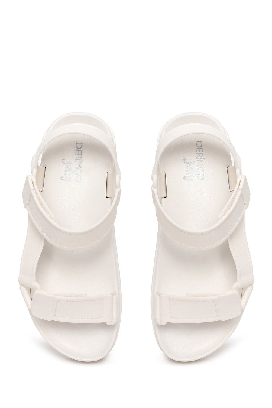Women's White Strapped Chunky Sole Jelly Sandals