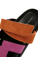 Women's Pink Suede Leather Slippers | Derimod