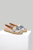 Beige Embroidered Women's Espadrille | Derimod