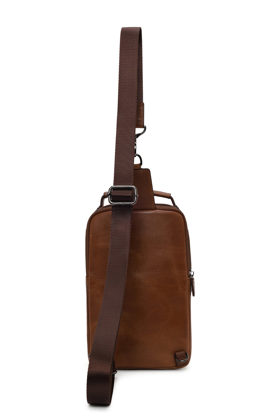 Male Brown Mini Leather Handbag