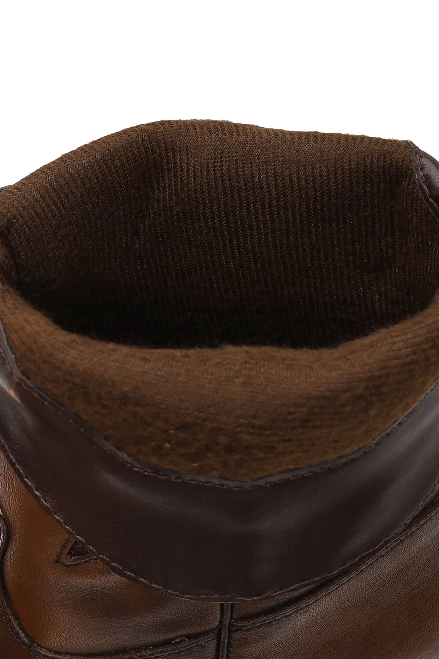 Woman Brown Short Chunky-Heeled Leather Cowboy Boots