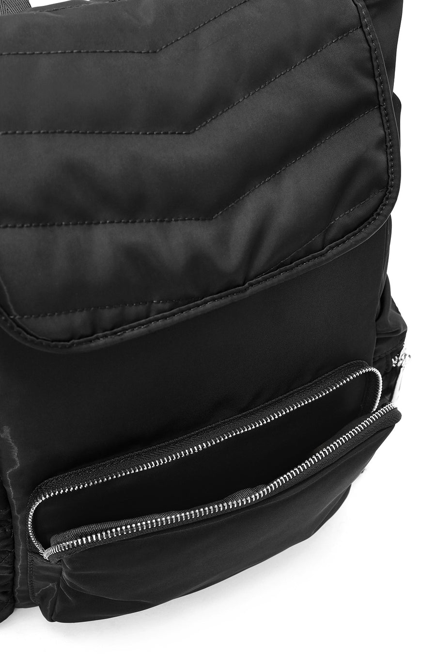 Women's Black Fabric Backpack