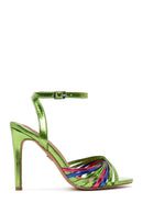 Women's Green Ankle Strap Thin Heel Sandals | Derimod