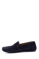 Erkek Lacivert Deri Süet Casual Loafer | Derimod