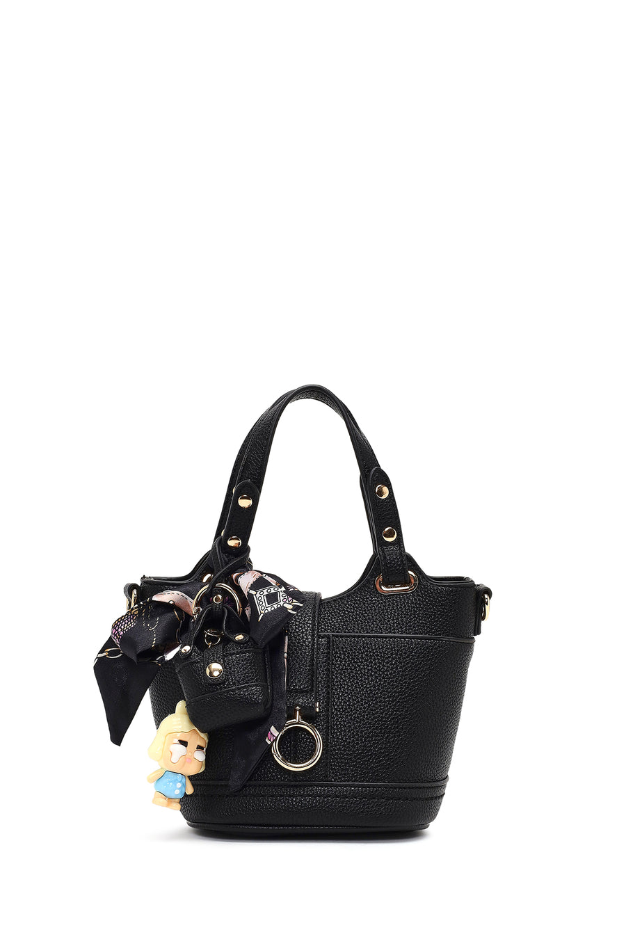 Woman Black Long-Strap Mini Shoulder Bag