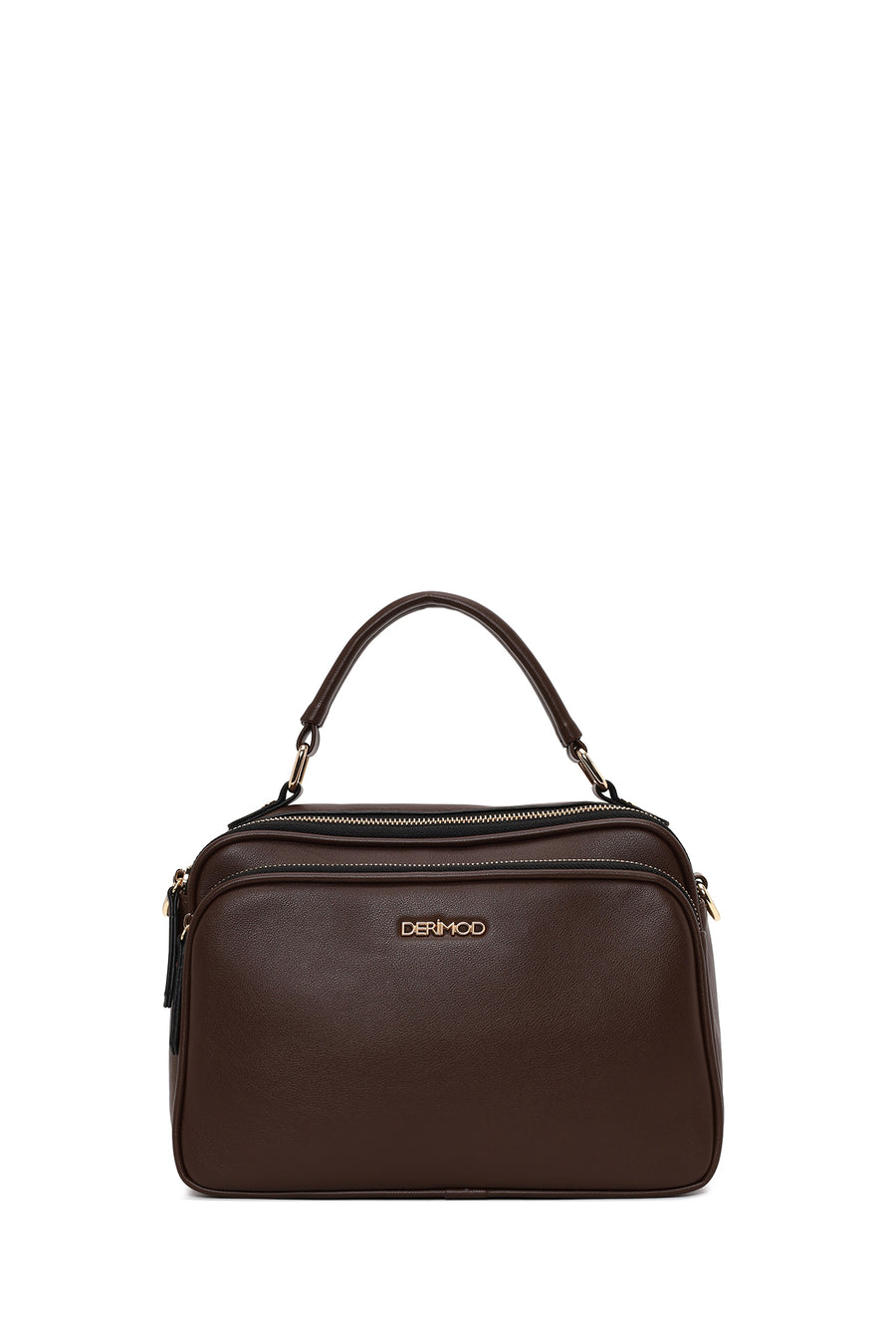 Woman Brown Long-Strap Crossbody Bag