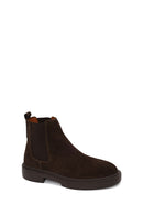 Male Brown Thick-Soled Suede Chelsea Boots | Derimod