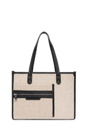 Women's Beige Long Strap Fabric Handbag | Derimod