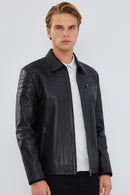 Travis Men's Black Leather Jacket | Derimod