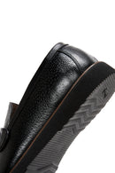 Erkek Siyah Deri Baskılı Casual Loafer | Derimod