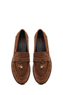 Woman Walnut Buckled Suede Masculine Loafer | Derimod