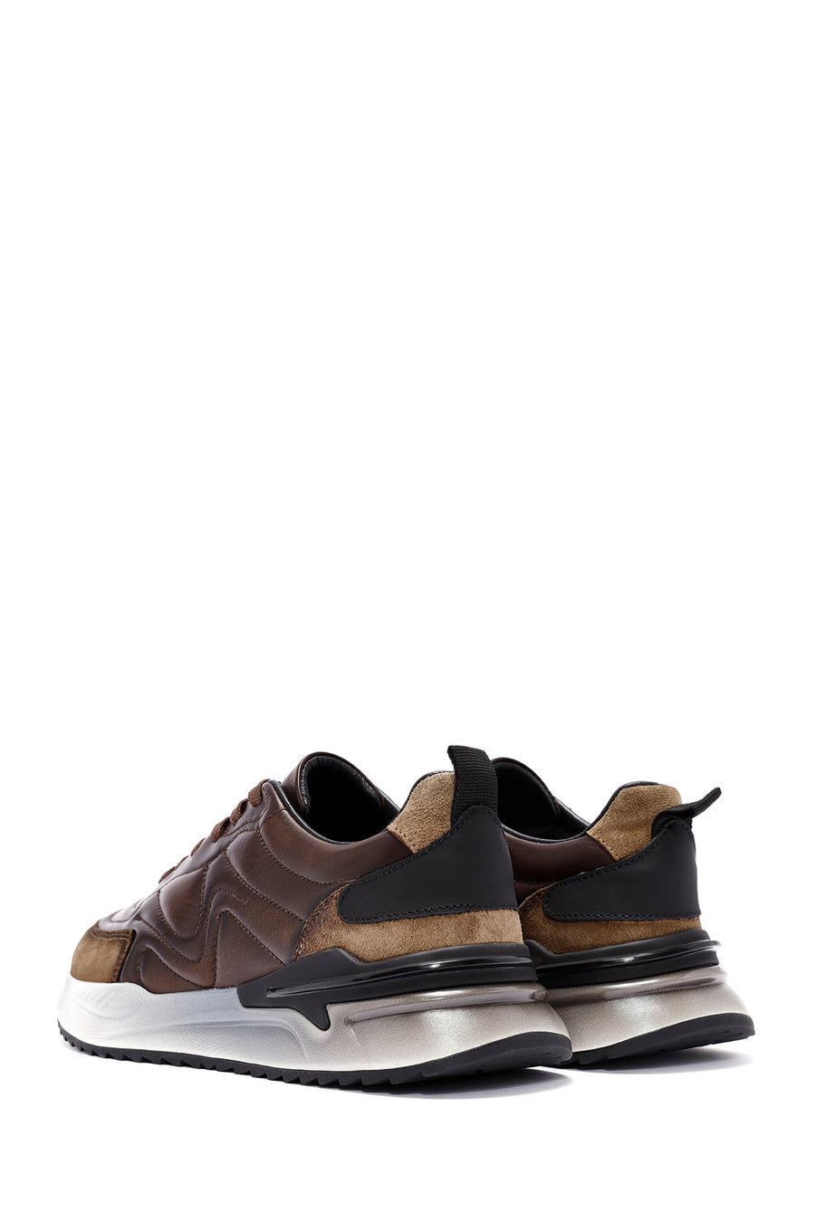 Men's Brown Lace-Up Leather Sneaker