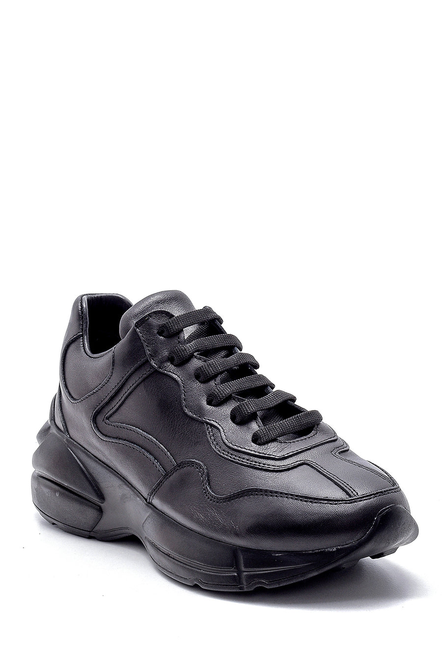 Women's Leather High-Sole Sneaker