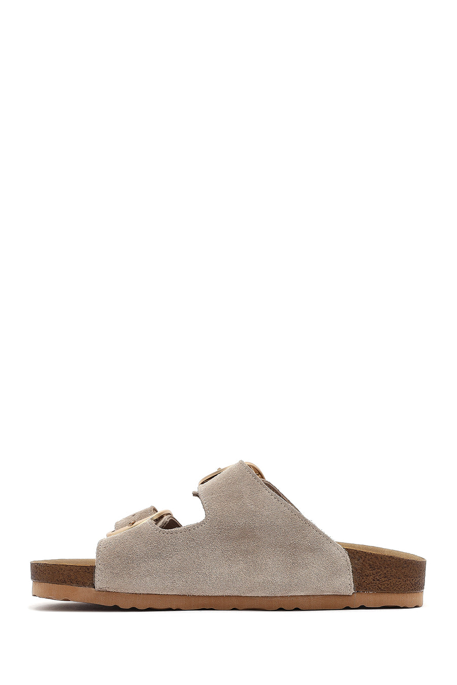 Women's Mink Buckled Suede Leather Slippers