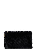 Women's Black Plush Portfolio Bag | Derimod