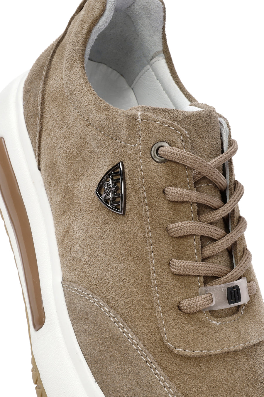 Men's Mink Thick Sole Lace-up Suede Leather Sneaker
