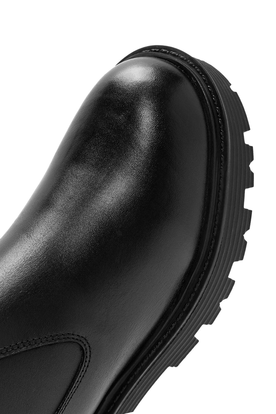 Men's Black Zippered Leather Casual Boots