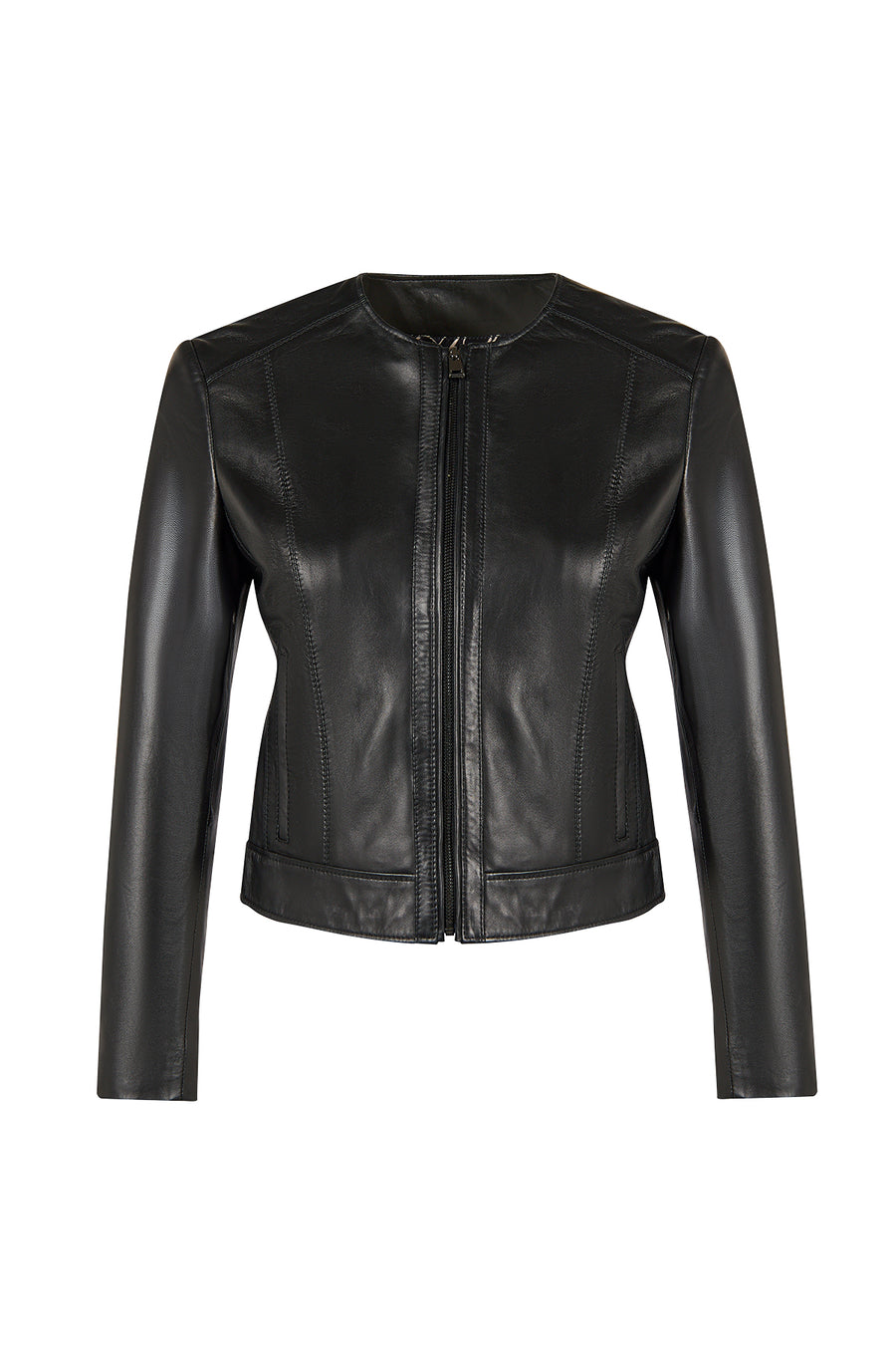 Adela Woman Black Short Leather Jacket