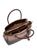 Woman Brown Long-Strap Printed Shoulder Bag | Derimod