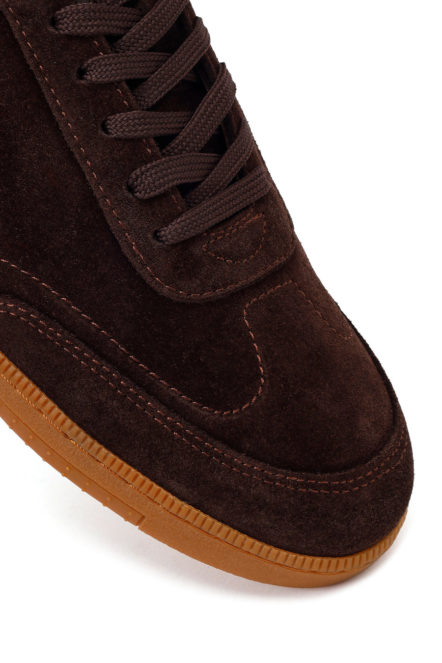 Erkek Kahverengi Bağcıklı Süet Deri Sneaker