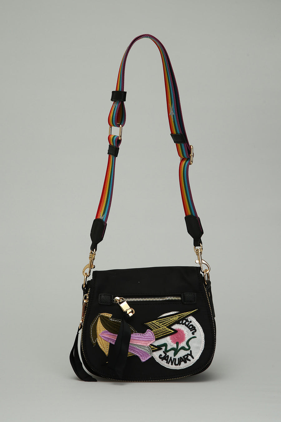 Black Fabric Women's Crossbody Bag