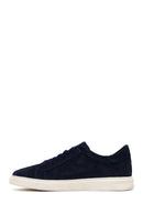 Erkek Lacivert Bağcıklı Süet Deri Sneaker | Derimod