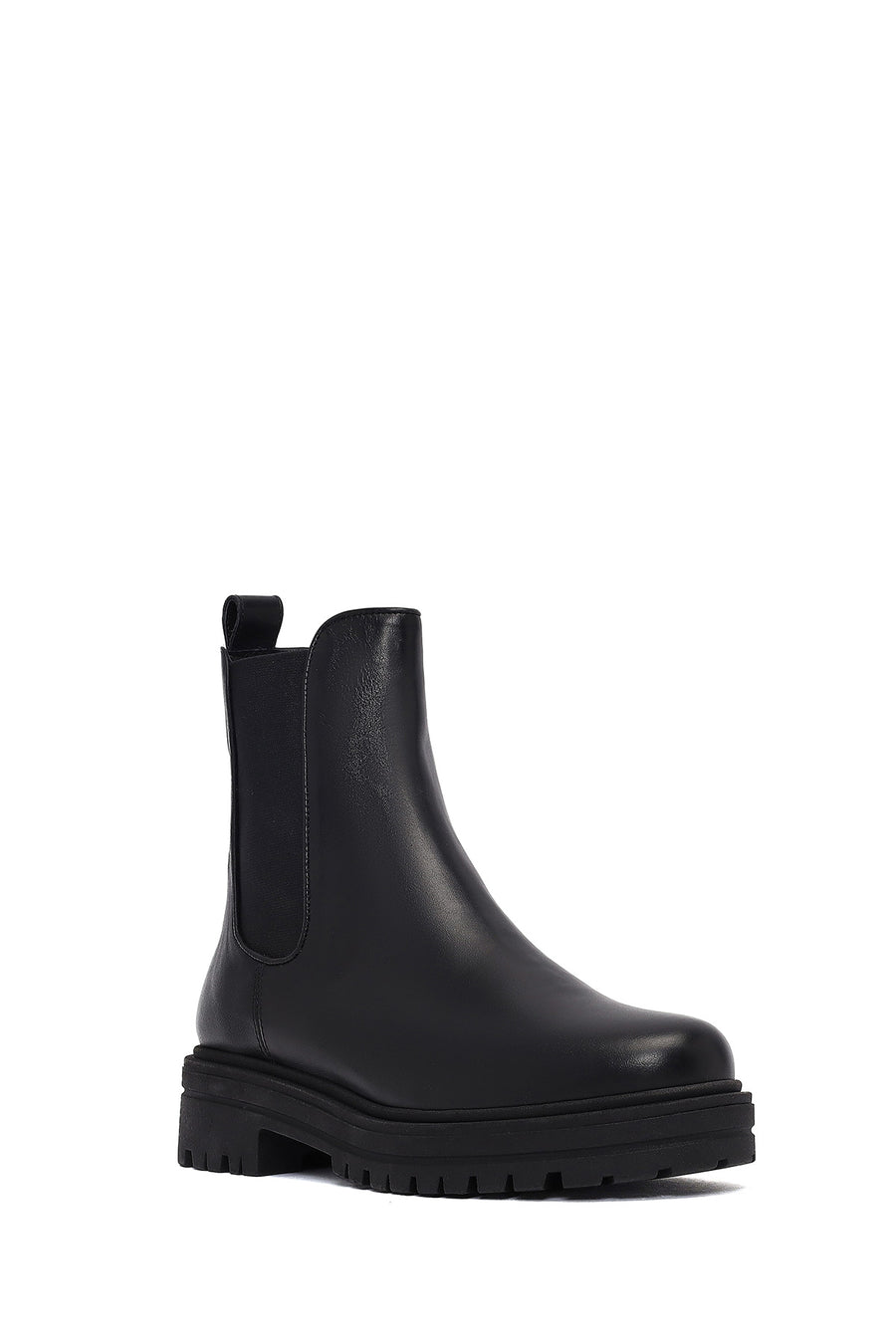 Woman Black Leather Chelsea Boots