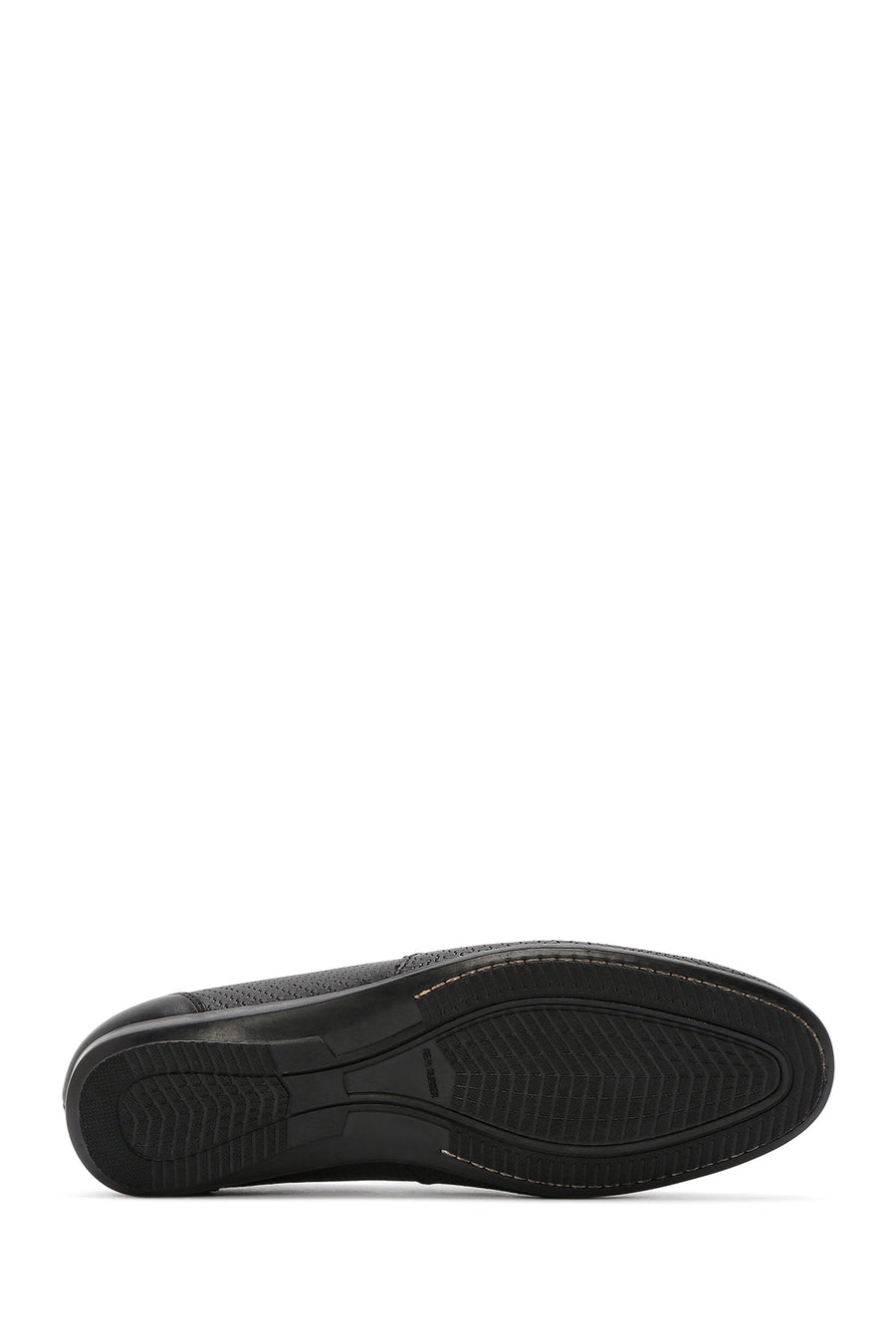 Men's Black Printed Leather Casual Loafer