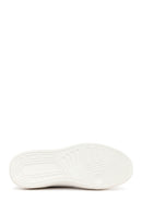 Men's White Lace-up Thick-Sole Leather Sneaker | Derimod