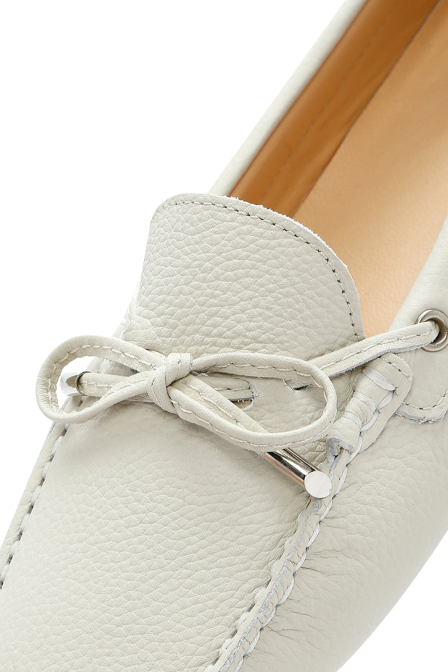 Women's Cream Bow Leather Loafer