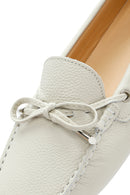 Woman Cream Leather Loafer | Derimod