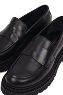 Kadın Siyah Kalın Tabanlı Deri Maskülen Loafer | Derimod