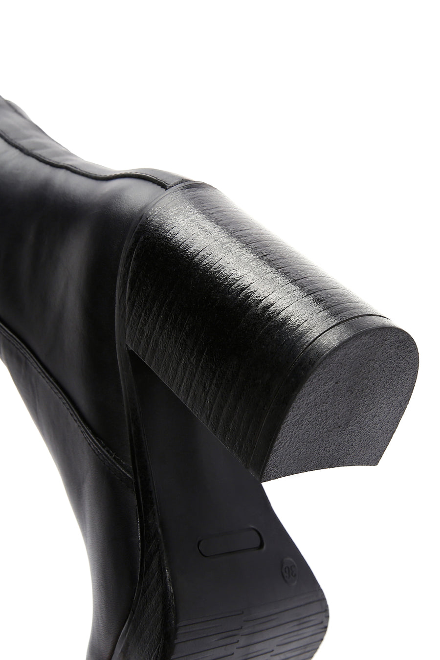 Women's Black Leather Platform High Heel Boots