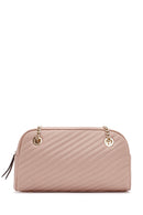 Women's Beige Chain Strap Quilted Shoulder Bag | Derimod