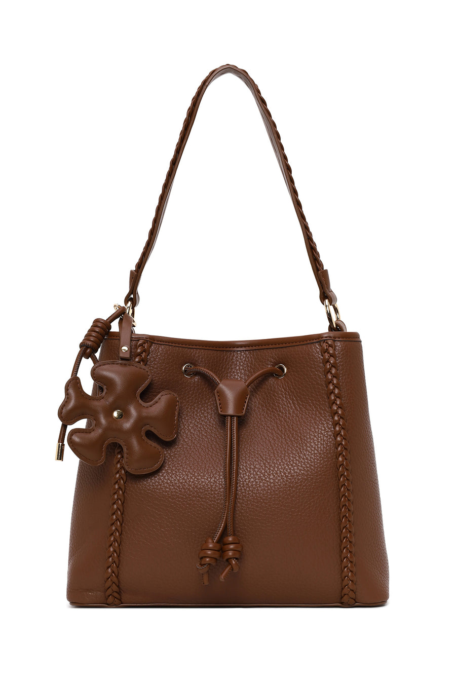 Woman Brown Long-Strap Shoulder Bag