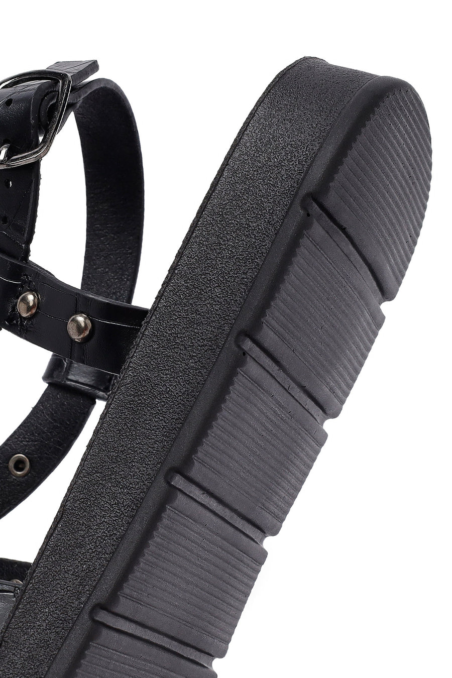 Women's Black Crocodile Sandals