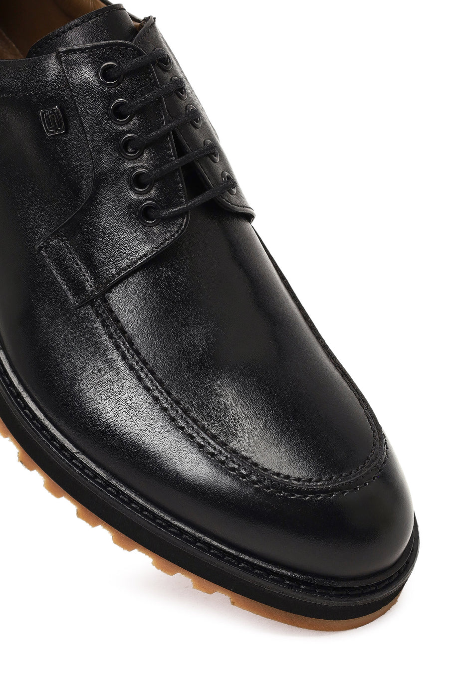 Men's Black Lace-Up Leather Casual Shoes