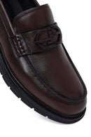 Male Brown Buckled Leather Casual Loafer | Derimod