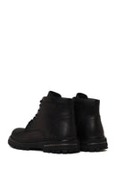 Male Black Lace-up Zip Closure Leather Boots | Derimod