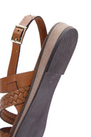 Women's Tan Ankle Strap Leather Bodrum Sandals | Derimod