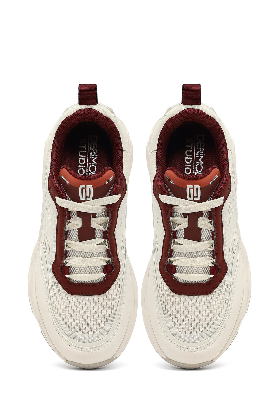 Derimod Studio Women's White Lace-Up Thick-Soled Sneaker