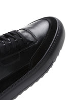 Men's Black Leather Thick Soled Sneaker | Derimod