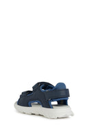 Geox Boy Navy Blue Airadium Strappy Leather Sandals | Derimod