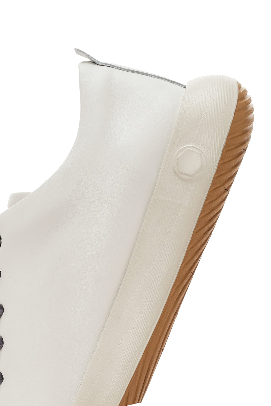 
Men's White Lace-Up Leather Sneaker
