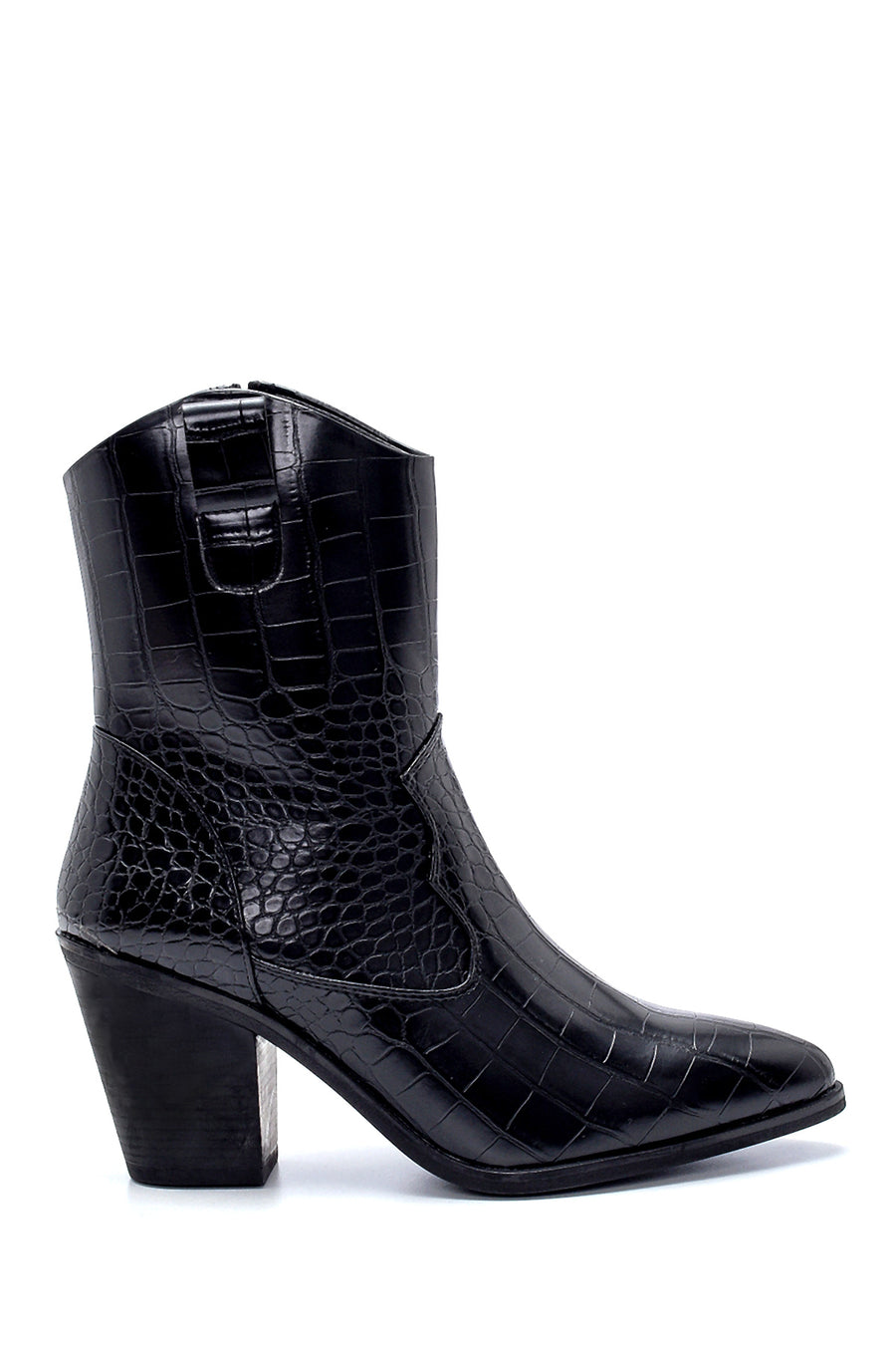 Women's Crocodile Patterned Heeled Cowboy Boots 20WFE1947E3 | Derimod