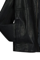 Endrick Male Black Slim-Fit Leather Jacket | Derimod
